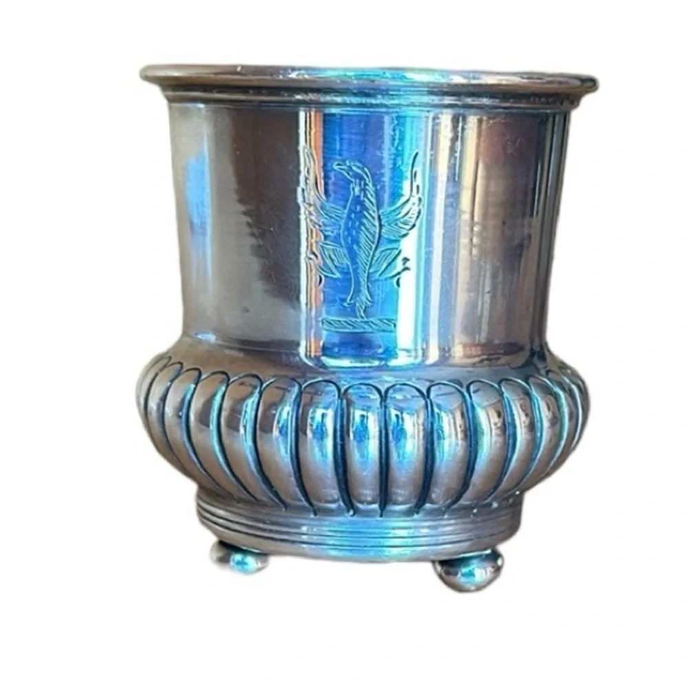 Vintage  Sheffield England Silver Plate Beaker Drinking Cup Container